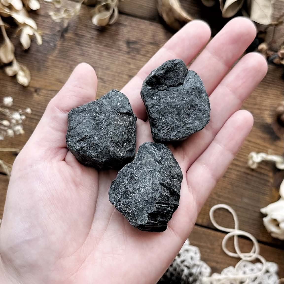 One Real Large Rough Black Tourmaline Stone