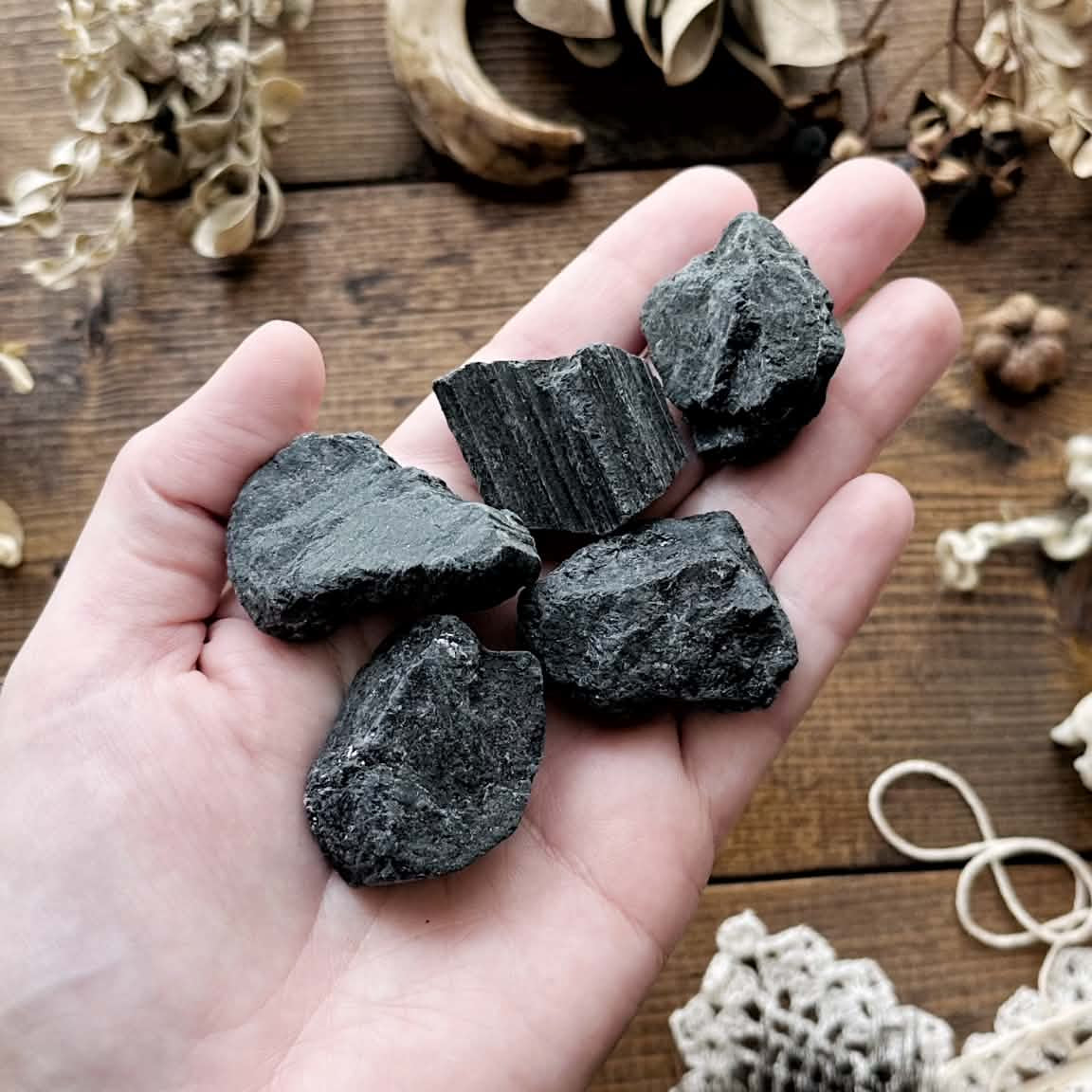 One Real Small Rough Black Tourmaline Stone