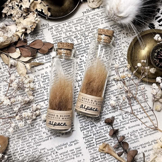 Real Orange Alpaca Fleece in Glass Vial