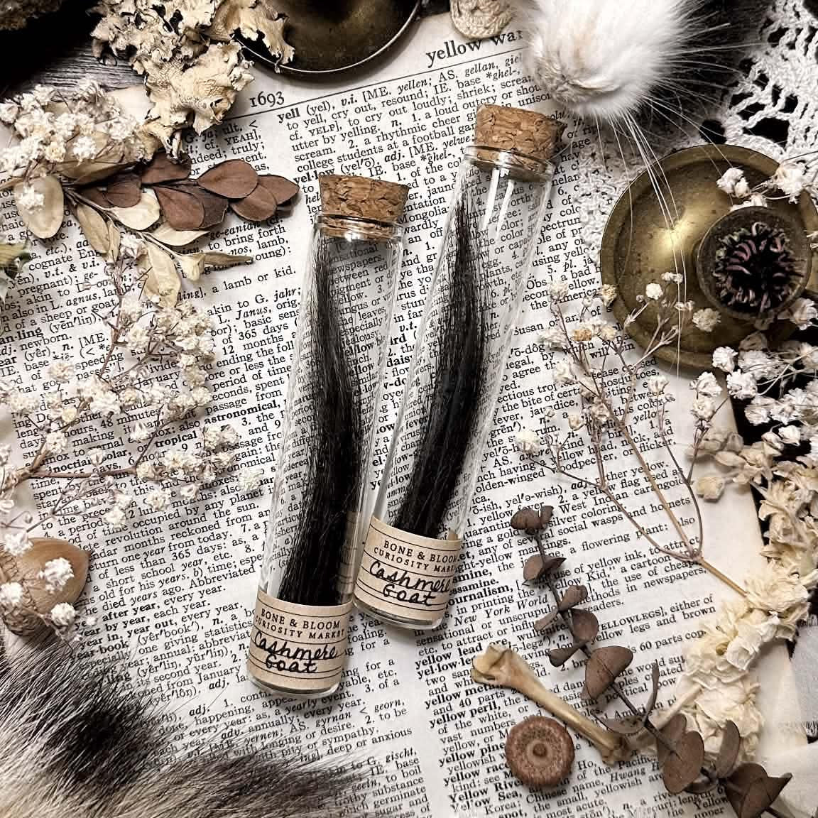 Real Cashmere Goat Hair in Glass Vial