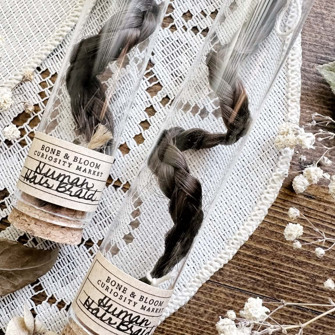 Real Human Hair Braid in Glass Dome