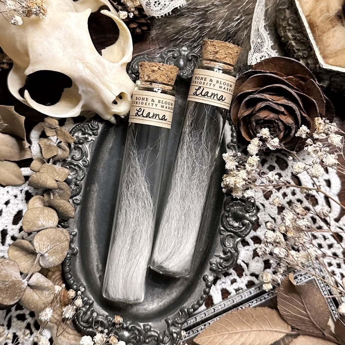 Real Llama Fur in Glass Vial