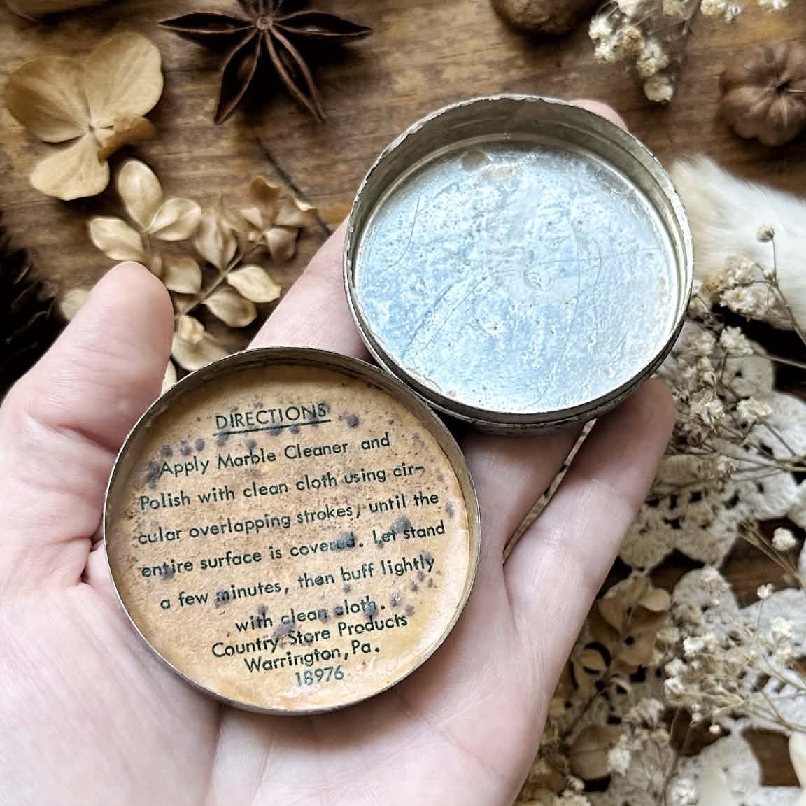 Vintage Marble Cleaner & Polish Metal Tin | Country Store Products Inc.