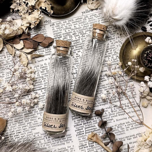 Real Silver Fox Fur in Glass Vial
