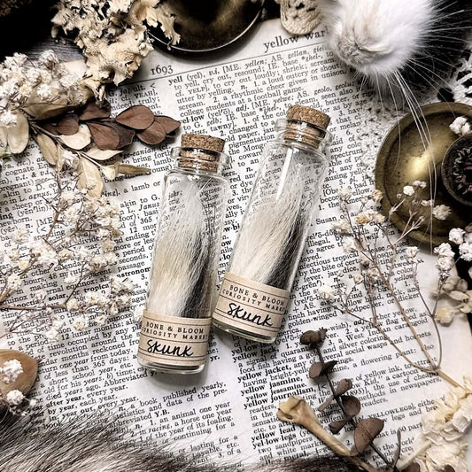 Real Skunk Fur in Glass Vial